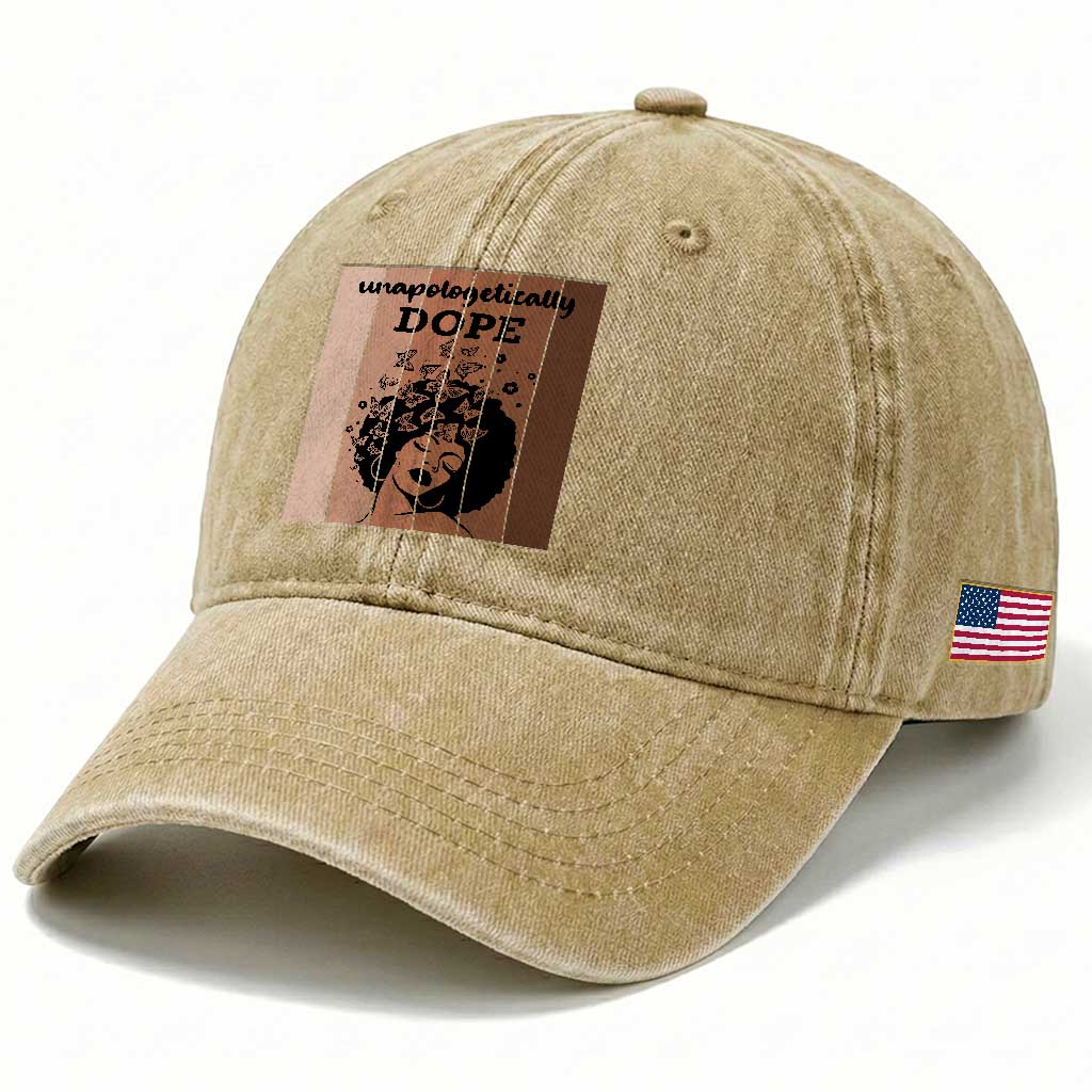 Inspirational Black Women Gift Washed Cotton Baseball Cap Unapologetically Dope TS12 Print Your Wear