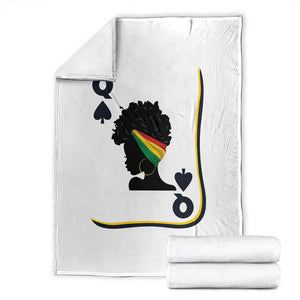 Black Woman Gift Throw Blanket Melanin Queen Card TS12 White Print Your Wear