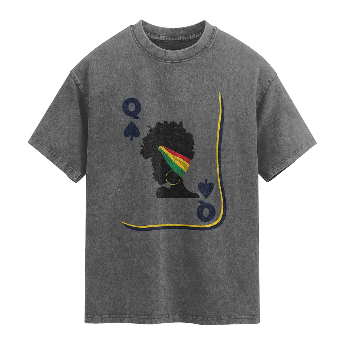 Black Woman Gift Washed Cotton T-Shirt Melanin Queen Card