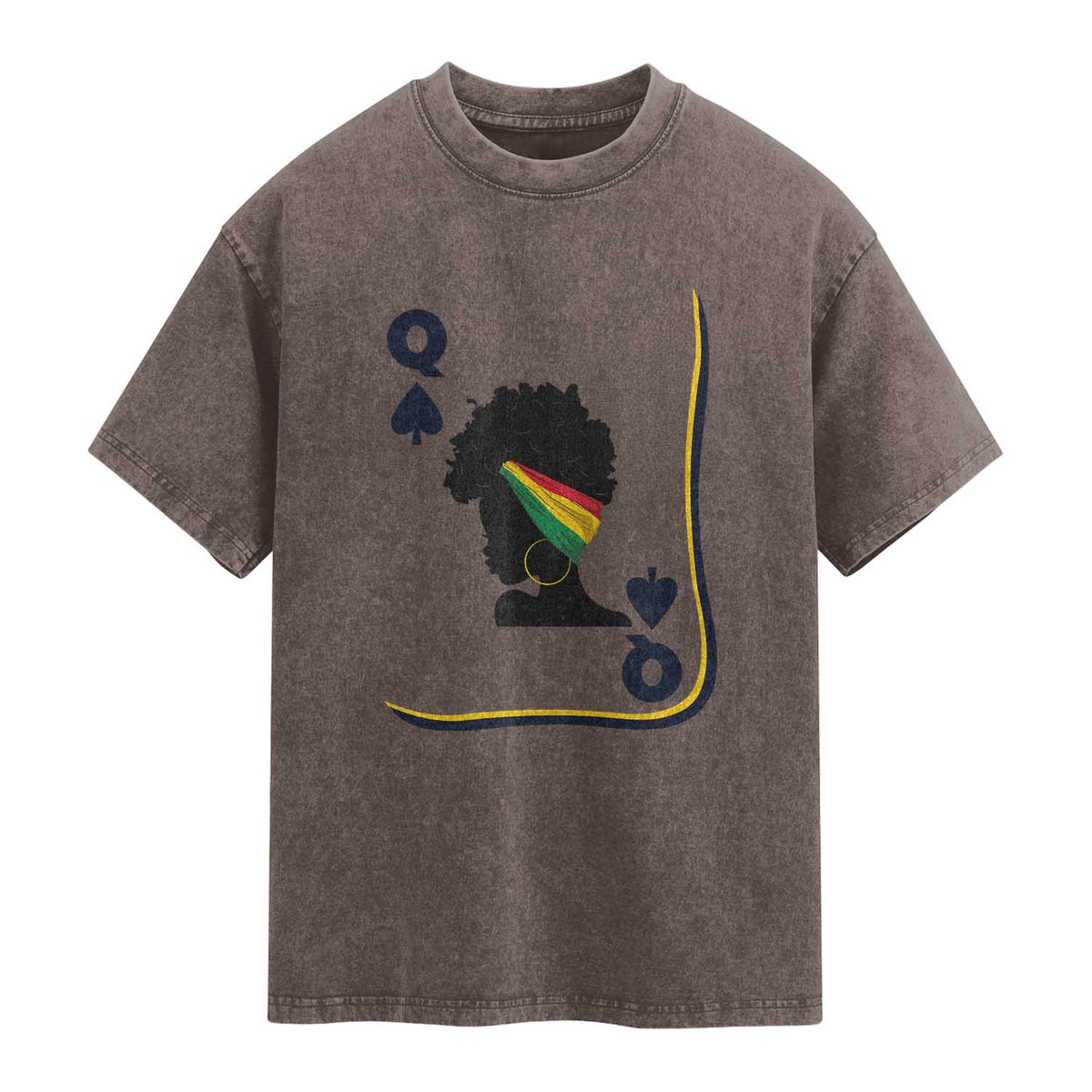 Black Woman Gift Washed Cotton T-Shirt Melanin Queen Card
