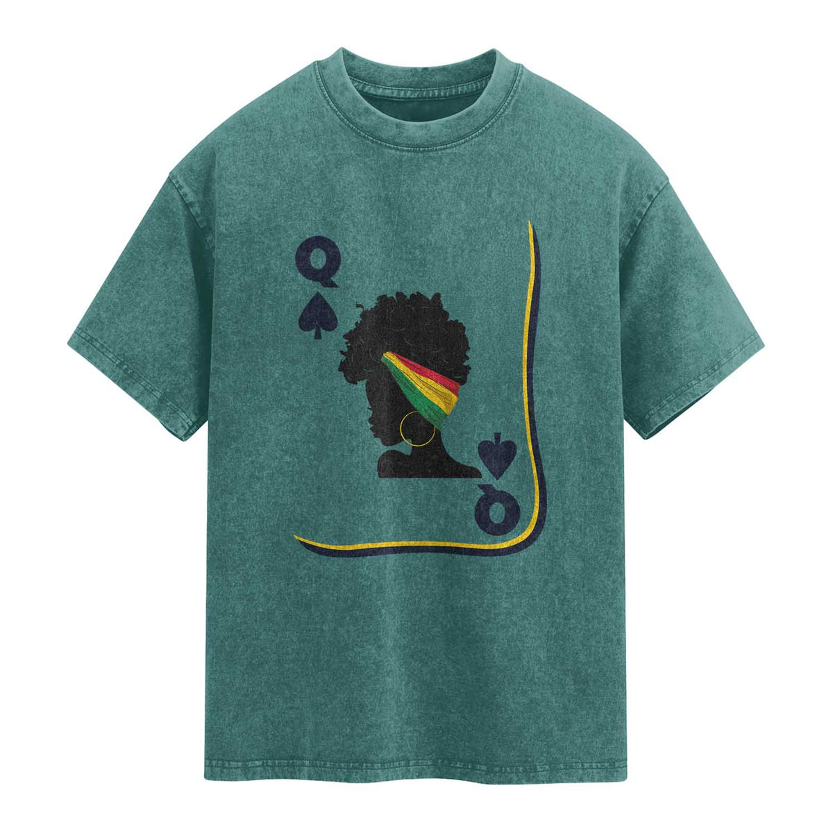 Black Woman Gift Washed Cotton T-Shirt Melanin Queen Card