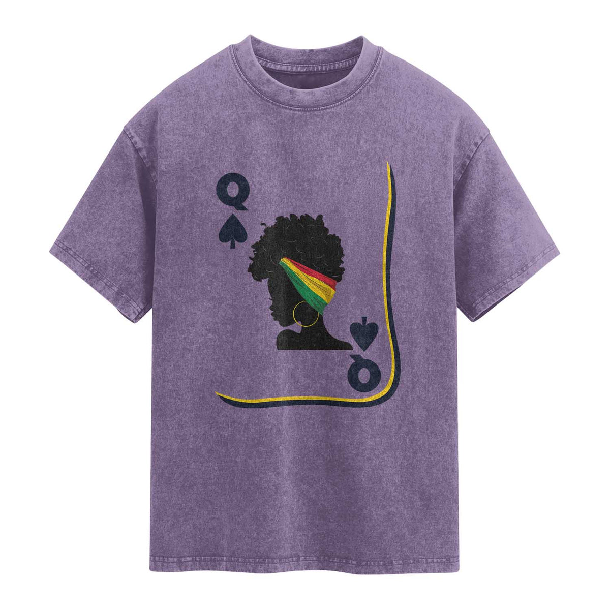 Black Woman Gift Washed Cotton T-Shirt Melanin Queen Card