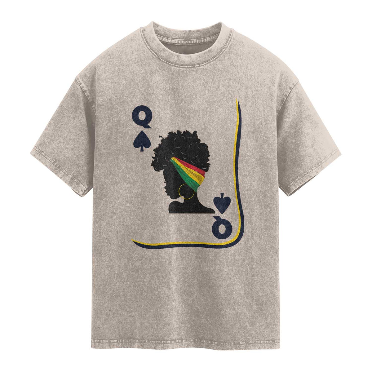 Black Woman Gift Washed Cotton T-Shirt Melanin Queen Card