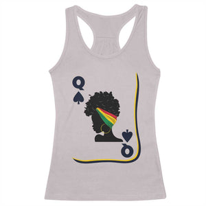 Black Woman Gift Racerback Tank Top Melanin Queen Card TS12 Ice Gray Print Your Wear