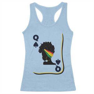 Black Woman Gift Racerback Tank Top Melanin Queen Card TS12 Light Blue Print Your Wear