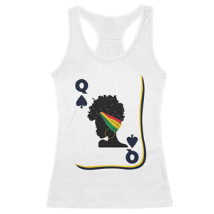 Black Woman Gift Racerback Tank Top Melanin Queen Card TS12 White Print Your Wear