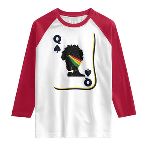 Black Woman Gift Raglan Shirt Melanin Queen Card TS12 White Red Print Your Wear