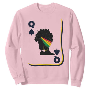 Black Woman Gift Sweatshirt Melanin Queen Card TS12 Light Pink Print Your Wear