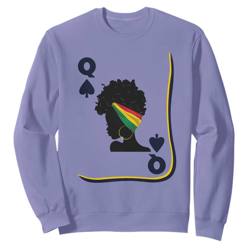 Black Woman Gift Sweatshirt Melanin Queen Card TS12 Violet Print Your Wear