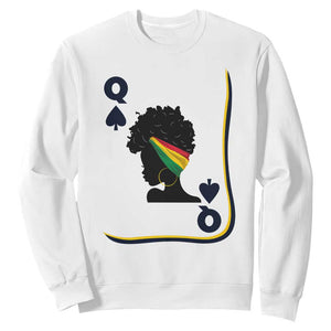 Black Woman Gift Sweatshirt Melanin Queen Card TS12 White Print Your Wear