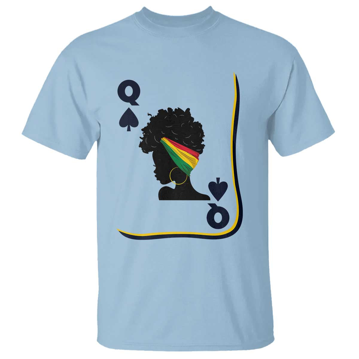 Black Woman Gift T Shirt Melanin Queen Card TS12 Light Blue Print Your Wear