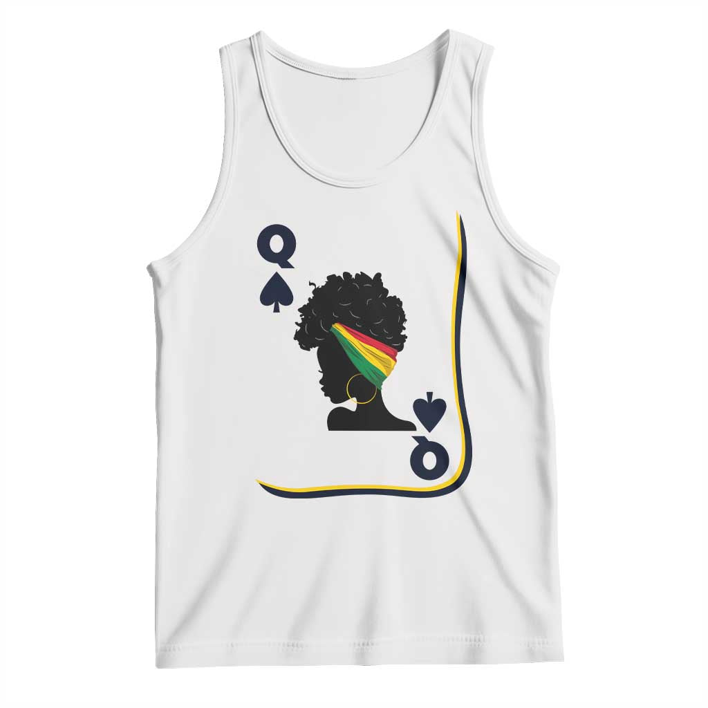 Black Woman Gift Tank Top Melanin Queen Card TS12 White Print Your Wear