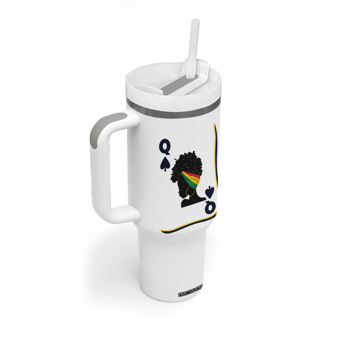 Black Woman Gift Tumbler With Handle Melanin Queen Card TS12 Print Your Wear
