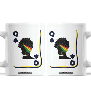 Black Woman Gift Coffee Mug Melanin Queen Card TS12 White Print Your Wear