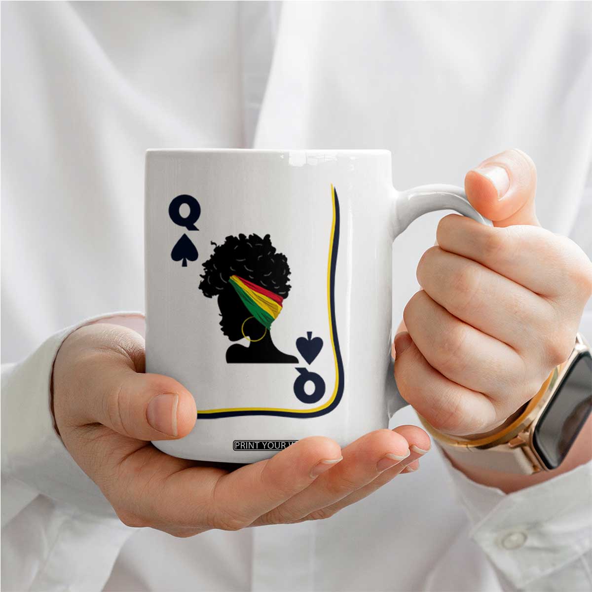 Black Woman Gift Coffee Mug Melanin Queen Card TS12 Print Your Wear
