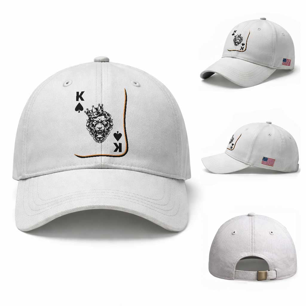Black King Lion Baseball Cap African American Black History Month Gift TS12 Baseball Cap Universal Fit White Print Your Wear