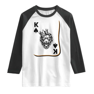 Black King Lion Raglan Shirt African American Black History Month Gift TS12 White Black Print Your Wear