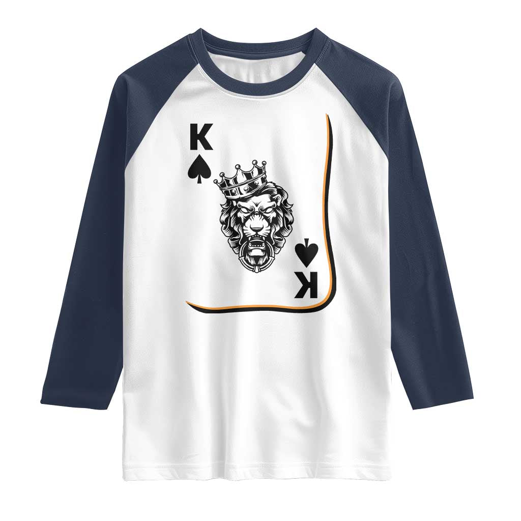 Black King Lion Raglan Shirt African American Black History Month Gift TS12 White Navy Print Your Wear