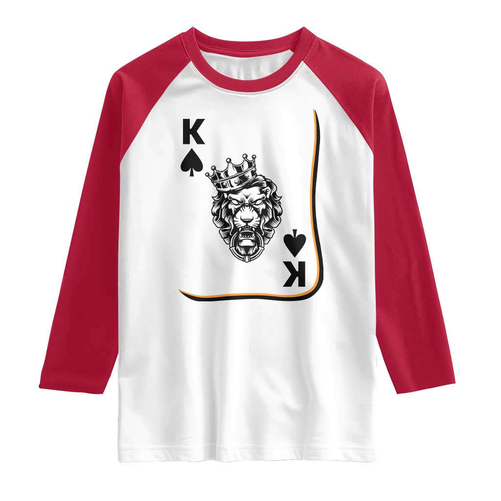 Black King Lion Raglan Shirt African American Black History Month Gift TS12 White Red Print Your Wear