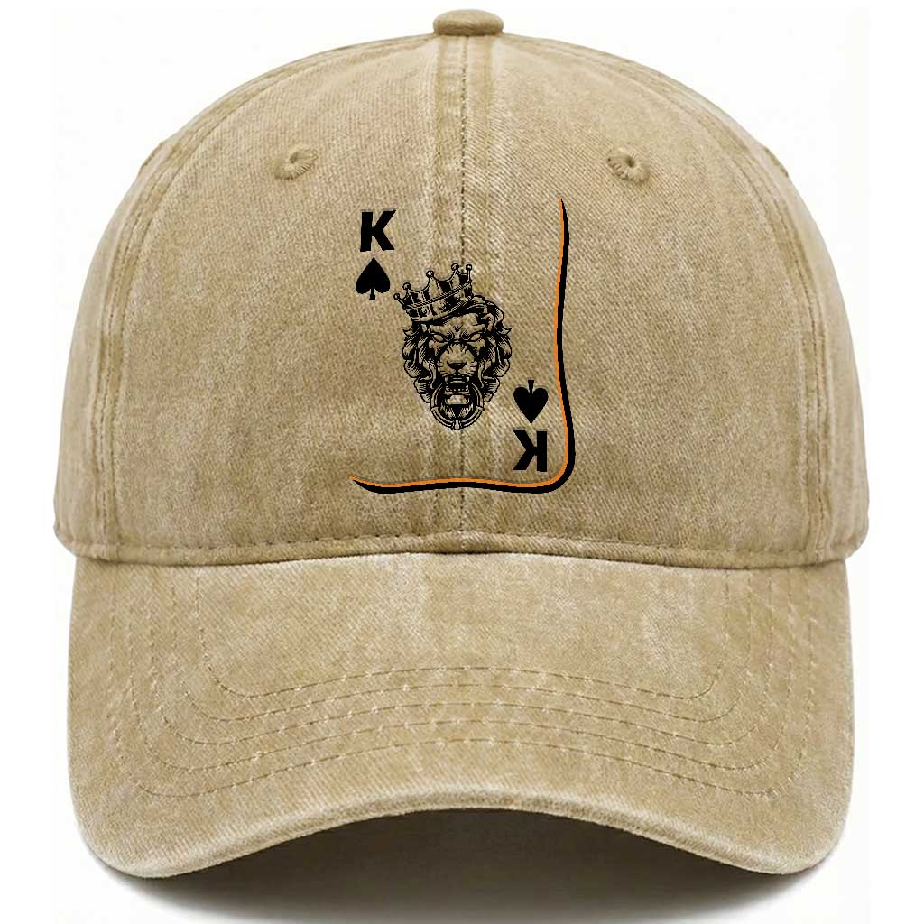 Black King Lion Washed Cotton Baseball Cap African American Black History Month Gift TS12 Print Your Wear