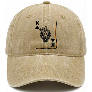 Black King Lion Washed Cotton Baseball Cap African American Black History Month Gift TS12 Print Your Wear