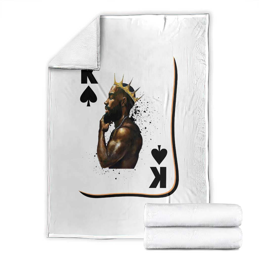King Of Spades Black Man Throw Blanket African American Men Pride TS12 White Print Your Wear