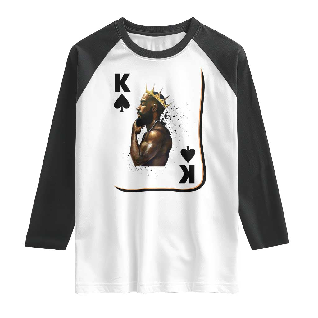 King Of Spades Black Man Raglan Shirt African American Men Pride TS12 White Black Print Your Wear