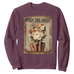 Black Girl Magic Sweatshirt Feminist Black Women In History TS12 Maroon Print Your Wear