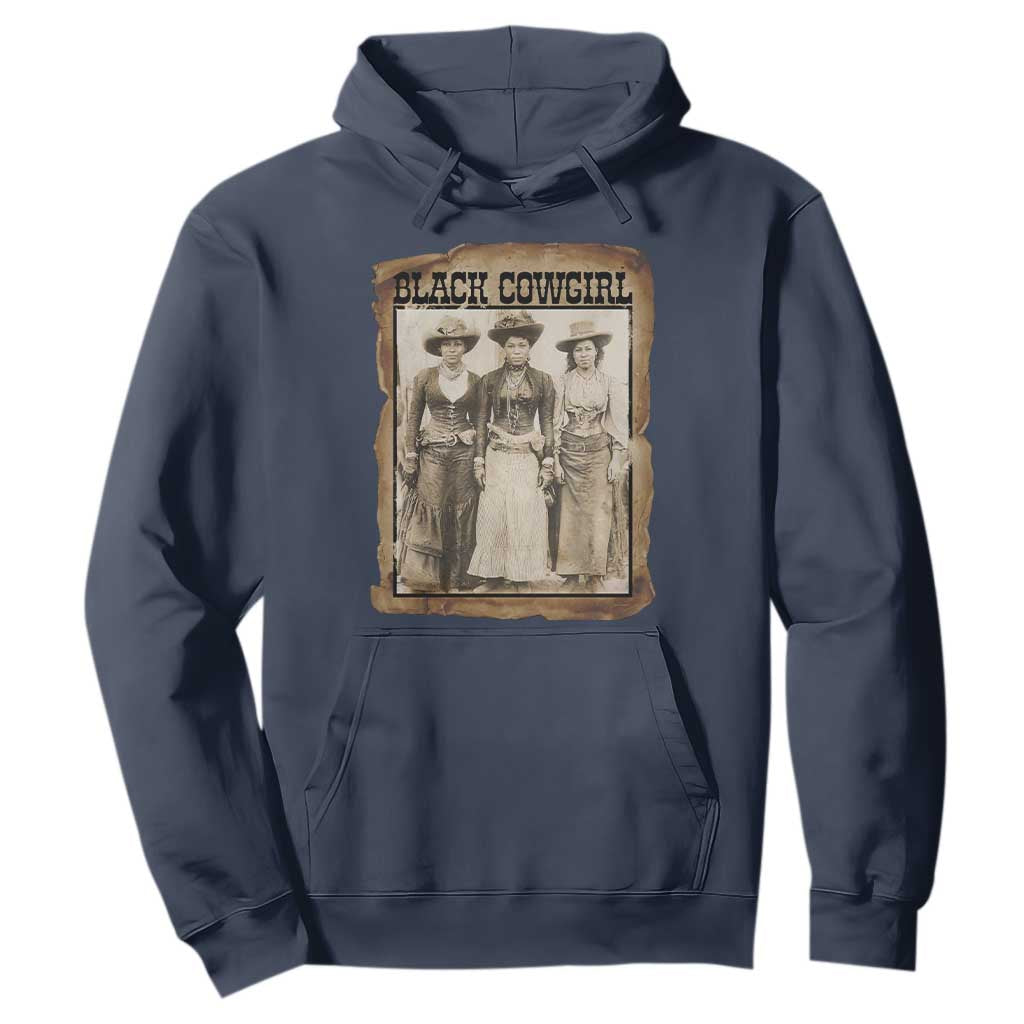 Black Cowgirl Pride Hoodie Western Black History Month Gift TS12 Navy Print Your Wear