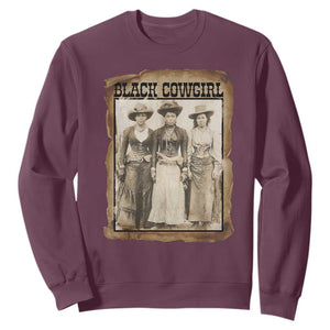 Black Cowgirl Pride Sweatshirt Western Black History Month Gift TS12 Maroon Print Your Wear