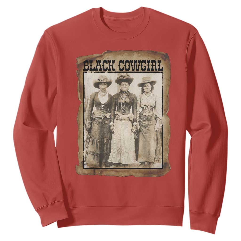 Black Cowgirl Pride Sweatshirt Western Black History Month Gift TS12 Red Print Your Wear
