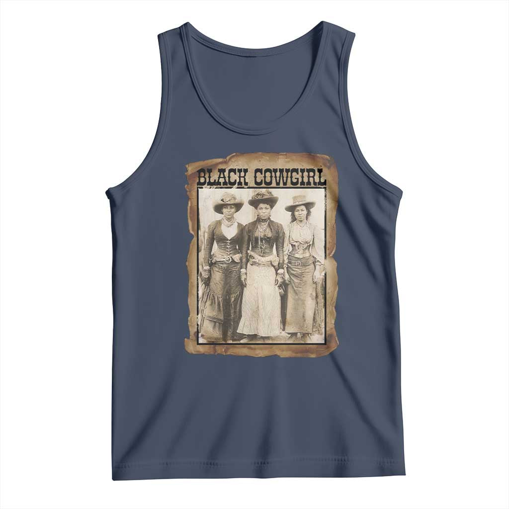 Black Cowgirl Pride Tank Top Western Black History Month Gift TS12 Navy Print Your Wear