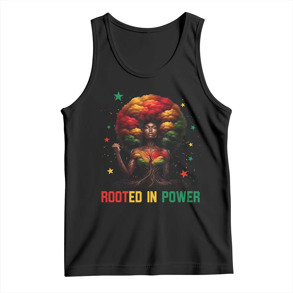 Melanin Queen Rooted In Power Tank Top African American Afro Tree Of Life TS12 Black Print Your Wear