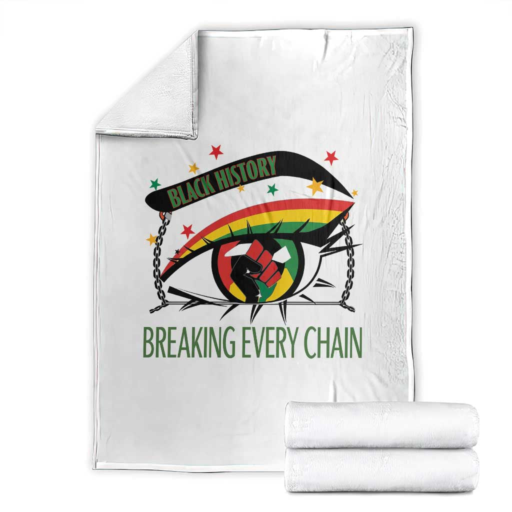 Breaking Every Chain Throw Blanket Black History Month Freedom Gift TS12 White Print Your Wear