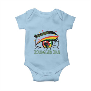 Breaking Every Chain Baby Onesie Black History Month Freedom Gift TS12 Light Blue Print Your Wear