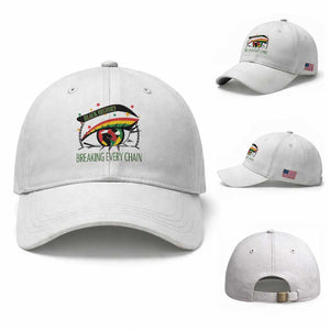 Breaking Every Chain Baseball Cap Black History Month Freedom Gift TS12 Baseball Cap Universal Fit White Print Your Wear
