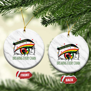 Breaking Every Chain Ceramic Ornament Black History Month Freedom Gift TS12 1pc White Marble Print Your Wear