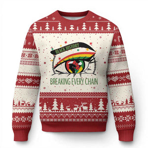 Breaking Every Chain Ugly Christmas Sweater Black History Month Freedom Gift TS12 Beige Red Print Your Wear