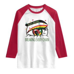 Breaking Every Chain Raglan Shirt Black History Month Freedom Gift TS12 White Red Print Your Wear