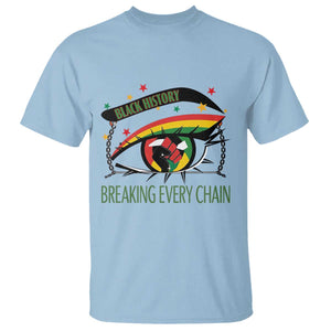 Breaking Every Chain T Shirt Black History Month Freedom Gift TS12 Light Blue Print Your Wear
