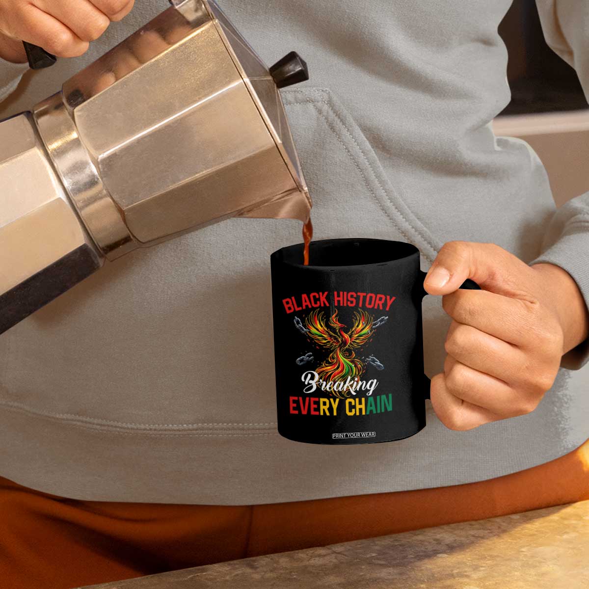 Phoenix Rising Breaking Every Chain Coffee Mug Black History Month Freedom Gift TS12 Print Your Wear