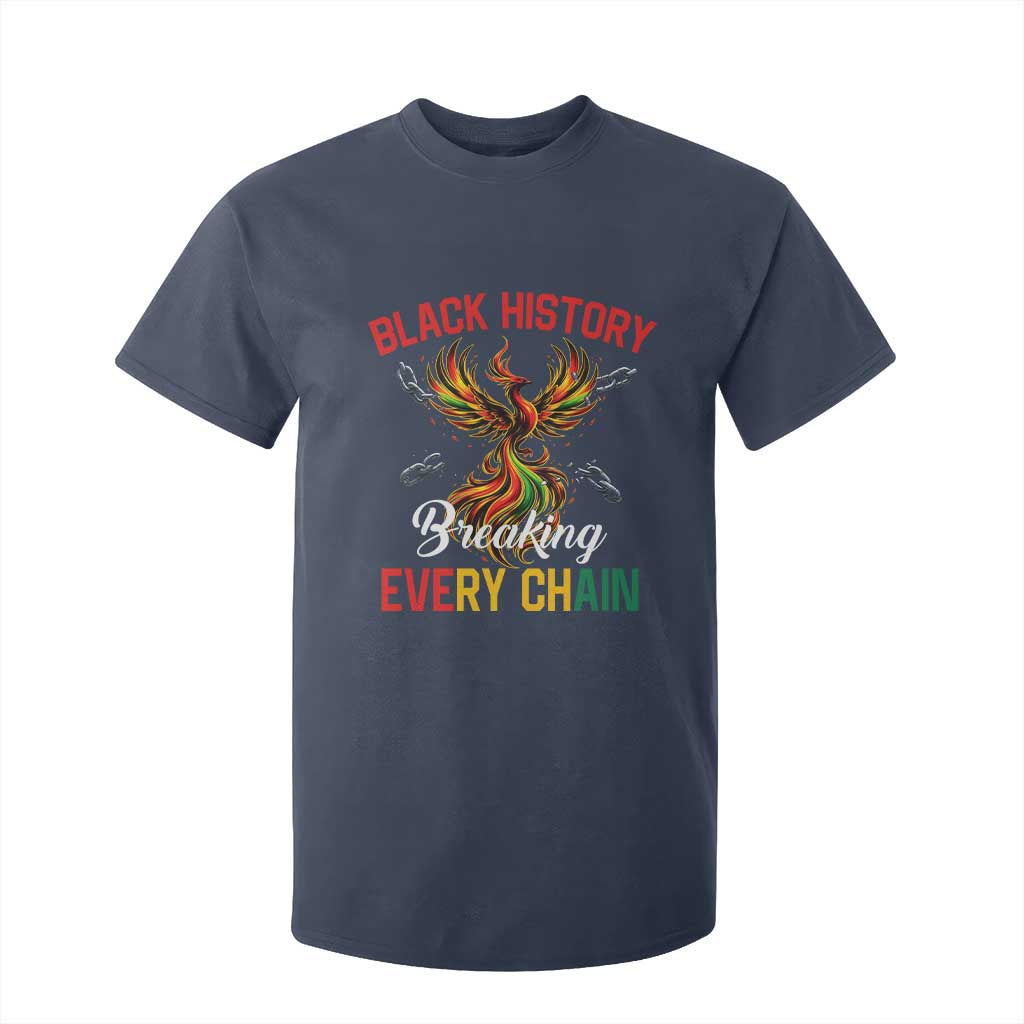 Phoenix Rising Breaking Every Chain T Shirt For Kid Black History Month Freedom Gift TS12 Navy Print Your Wear