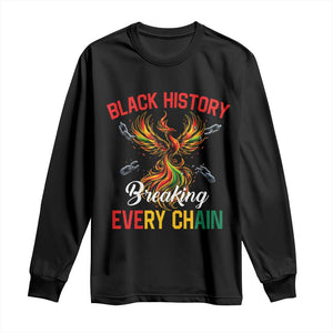 Phoenix Rising Breaking Every Chain Long Sleeve Shirt Black History Month Freedom Gift TS12 Black Print Your Wear
