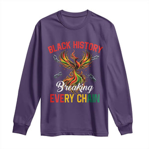 Phoenix Rising Breaking Every Chain Long Sleeve Shirt Black History Month Freedom Gift TS12 Purple Print Your Wear