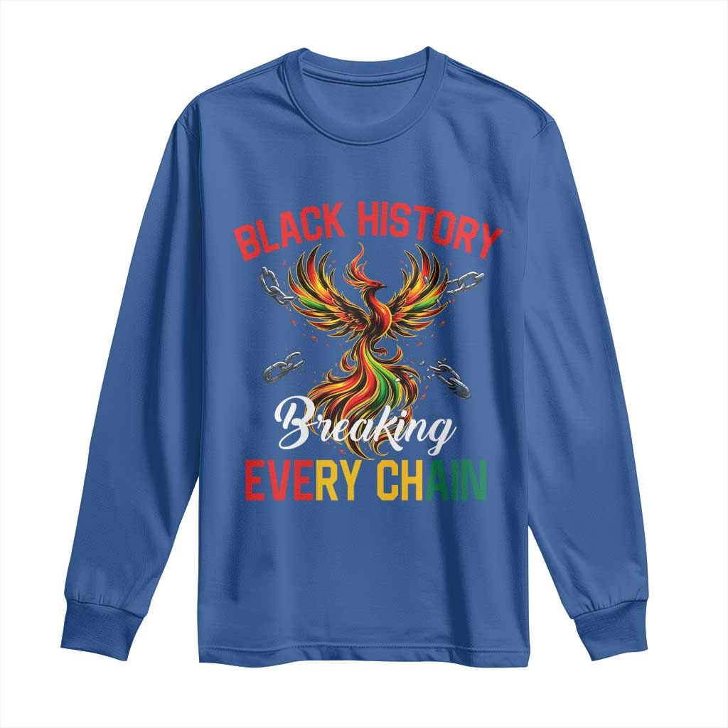 Phoenix Rising Breaking Every Chain Long Sleeve Shirt Black History Month Freedom Gift TS12 Royal Blue Print Your Wear