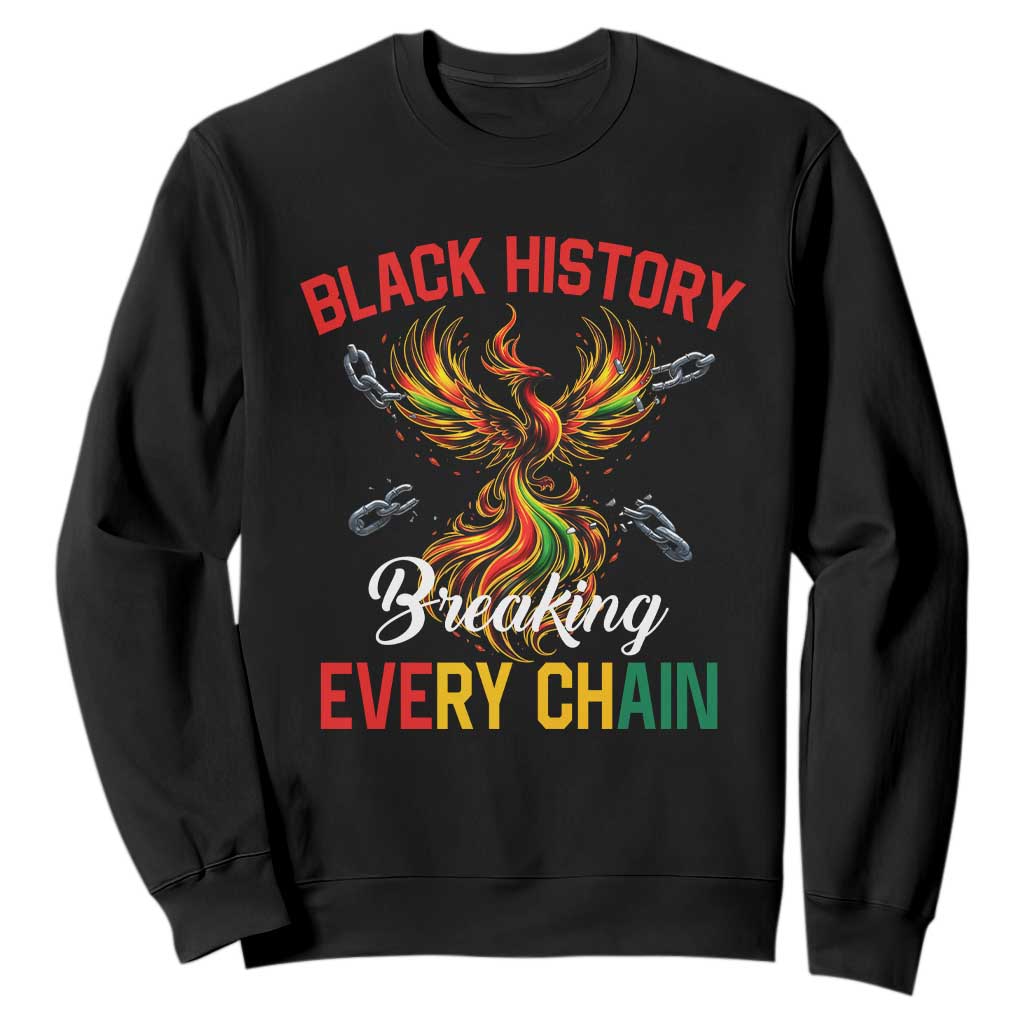 Phoenix Rising Breaking Every Chain Sweatshirt Black History Month Freedom Gift TS12 Black Print Your Wear