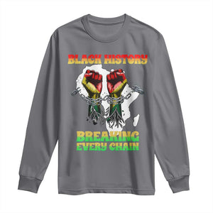 African American Civil Rights Gift Long Sleeve Shirt Breaking Every Chain TS12 Charcoal Print Your Wear
