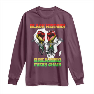 African American Civil Rights Gift Long Sleeve Shirt Breaking Every Chain TS12 Maroon Print Your Wear