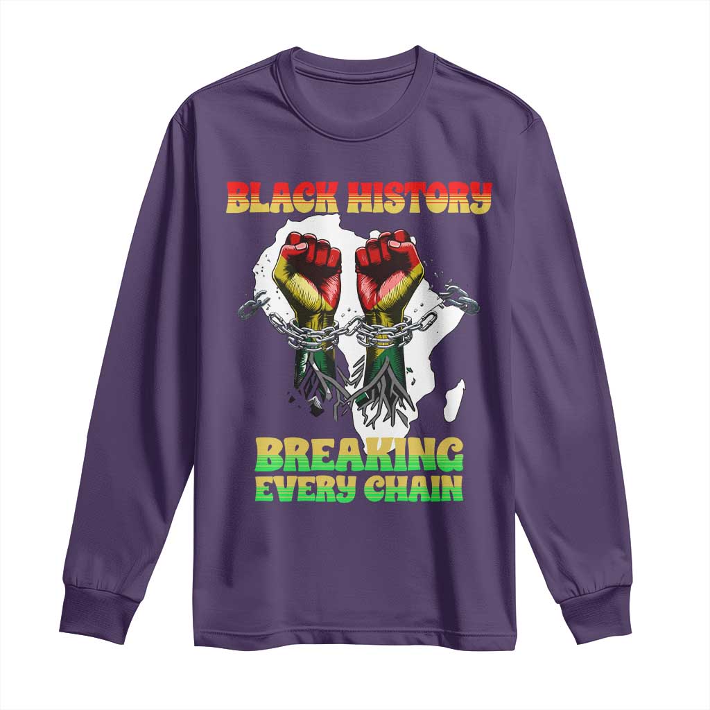 African American Civil Rights Gift Long Sleeve Shirt Breaking Every Chain TS12 Purple Print Your Wear
