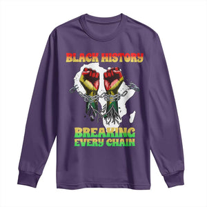 African American Civil Rights Gift Long Sleeve Shirt Breaking Every Chain TS12 Purple Print Your Wear